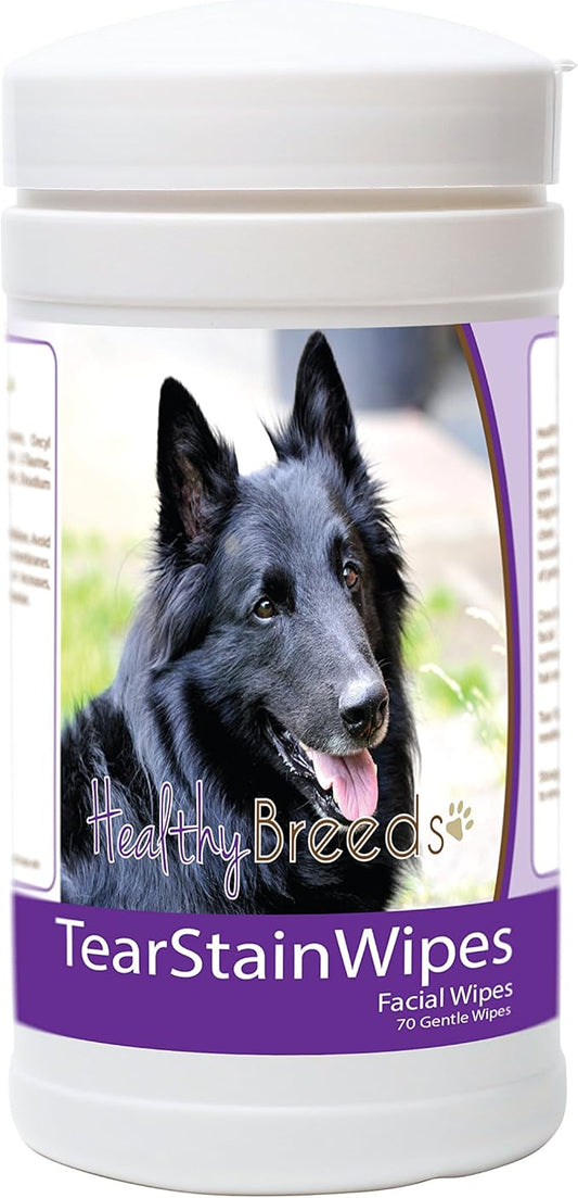 Healthy Breeds Belgian Sheepdog Tear Stain Wipes 70 Count