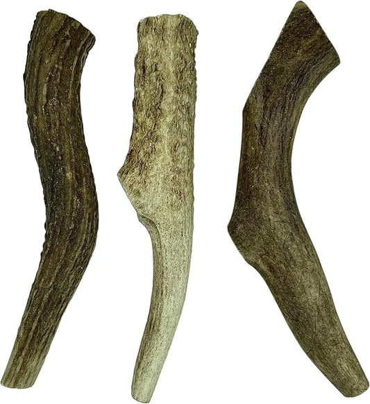 Deer Valley Dog Chews (Large 3 Pack, 6-7 Inches) Premium Deer Antler for Dogs - Ethically-Sourced and Irresistible Dog Chew Toy for Medium to Large Dog Breeds