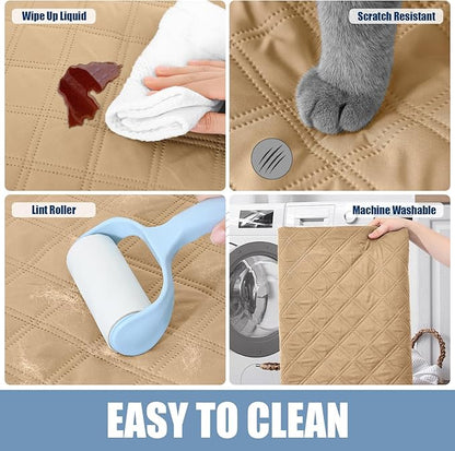 Smiry Waterproof Dog Blanket, Reversible Dog Bed Cover Pet Blanket, Soft Couch Cover for Dogs Washable, Bed Couch Sofa Furniture Protector for Puppy Cat Kids (30"x53", Camel/Beige)