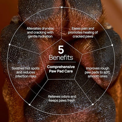 HICC PET Dog Paw Balm 0.21 oz for Dogs & Cats, Soothing Paw Balm Dogs Lick Safe, Moisturizing and Healing Dry Cracked Paws Cat Paw Balm, All-Natural Paw Wax for Dogs, Improves Rough Paws Relieves Odor