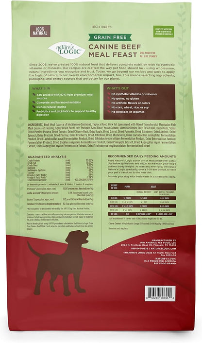 Nature's Logic Grain Free Beef Meal Feast, 25lbs