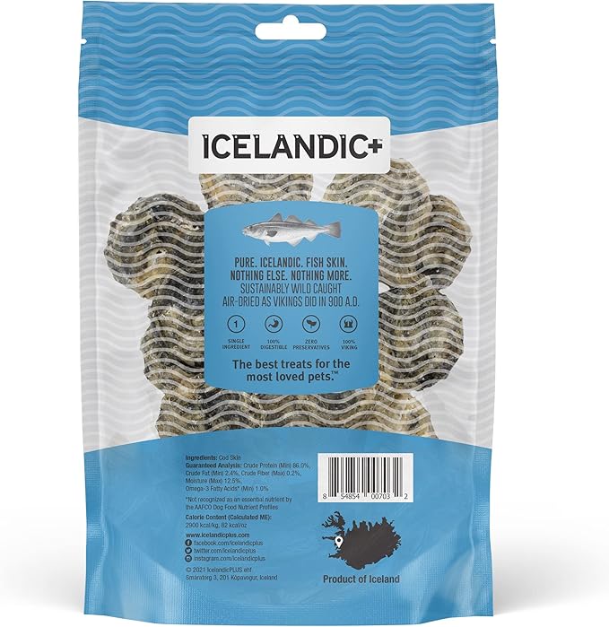 Icelandic+ Cod Skin Rolls Dog Treat 3-oz Bag
