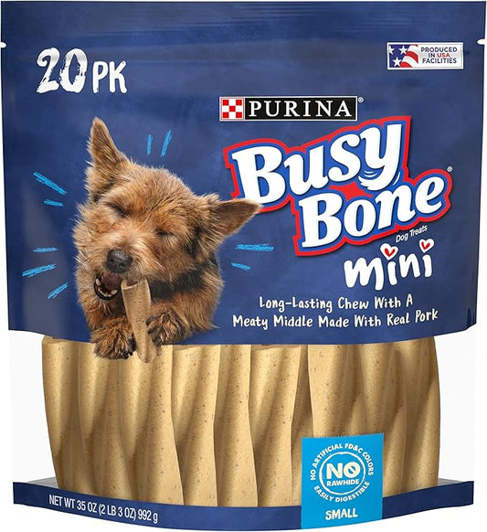 Purina Busy Made in USA Facilities Small Breed Dog Bones, Mini - (Pack of 1) 20 ct. Pouch