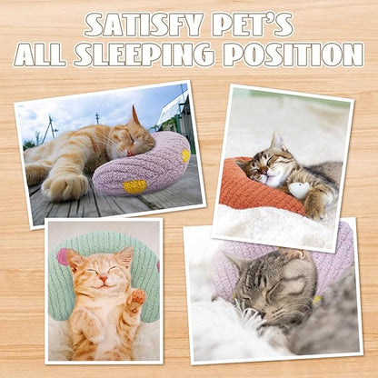 T'CHAQUE Cat Pillow, Dog Neck Pillow Anxiety Relief, Comfort Cat Pillows for Indoor Cats， Ultra Soft Dog Calming Pillow Bed, Half Donut Cuddler Sleeping Improve Pillow Pet for Upper Spine Support
