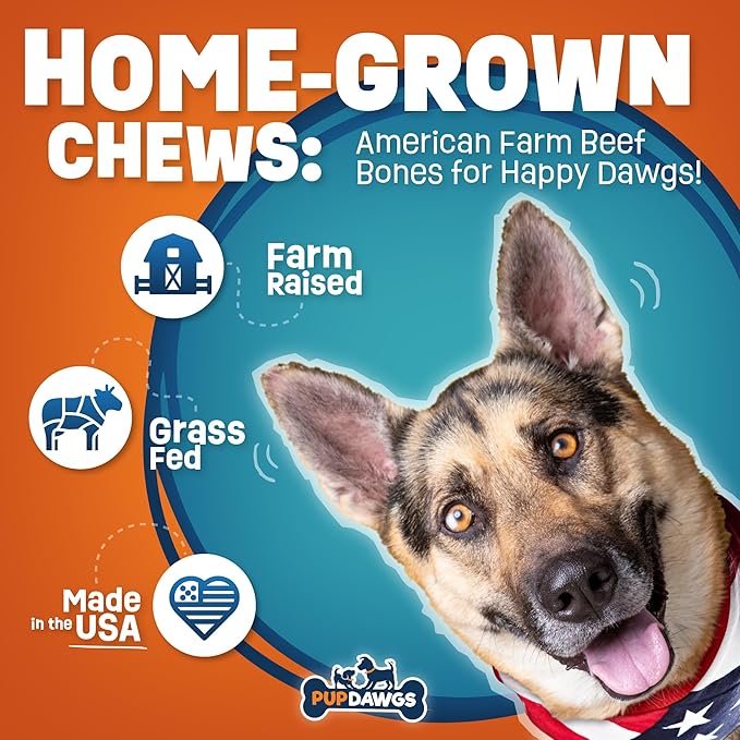 Single Ingredient Dog Bones - Made in USA - Small Beef Rib Bones - Natural Dog Bones for Aggressive Chewers - from USDA Inspected Beef - Hickory Smoked - Wrapped in Sets of 5 (5 Piece Pack)