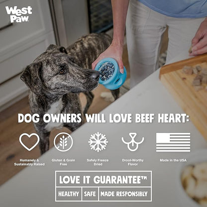 WEST PAW All-Natural Raw Freeze-Dried Dog Treats – Farm-Fresh Beef Heart Training Treats for Dogs with Iron, Folate, B-Vitamins – Wholesome Canine Treat for Puppies, Senior Dogs – 2.5 Oz.