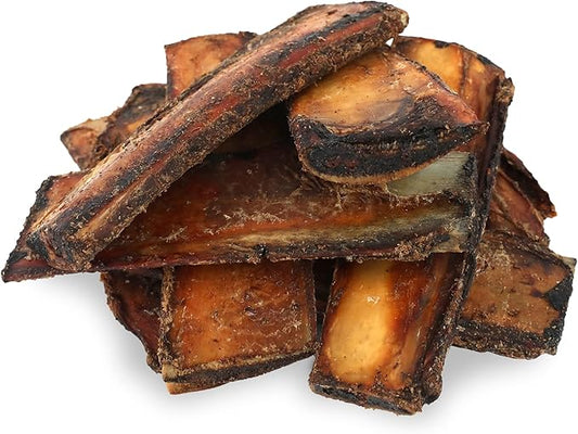 Pet Craft Supply All Natural Healthy Buffalo Rib Bones Dog Chews Treats for Aggressive Chewers Long Lasting Rawhide Free Premium Grade Slow Roasted for Small or Medium Dogs 10 Pack