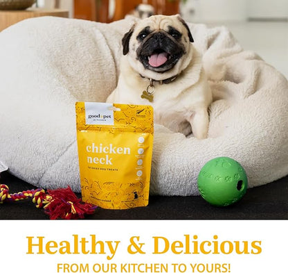 Pet Treats, Air-Dried, Natural, Single Ingredient Dog Treat, Free Range, Grain Free Dog Treats, Toppers, Snacks, Chicken Neck 2.8 oz