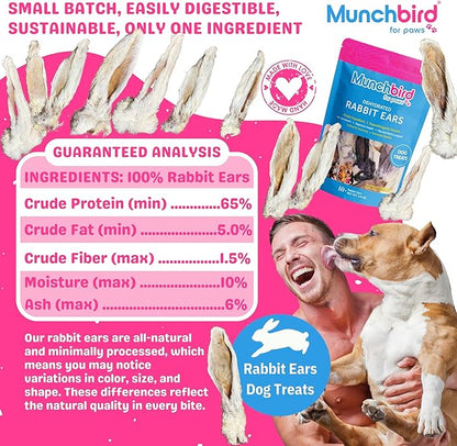 Dehydrated Rabbit Ears for Dogs & Cats (Mini Pack - 4pcs)