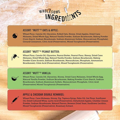 Three Dog Bakery Assort Mutt Trio Soft Baked Cookies for Dogs, Three Flavor Pack, 3 Pounds, and Double Rewards Soft and Chewy Treats, 10 Ounce Pack (114063)