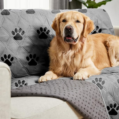 Gorilla Grip 100% Waterproof Dog Blanket, Pet Friendly Sofa Throw Essential for Small Pets, Dogs, Cats, Tear and Slip Resistant Leakproof Couch Cushion Cover for Indoor Furniture, 40x50 Paw