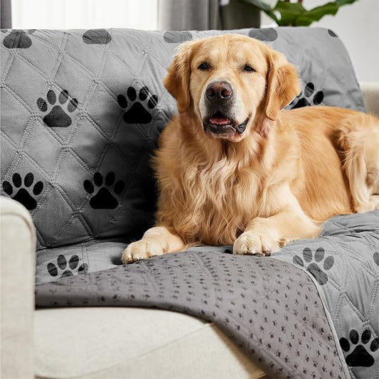 Gorilla Grip 100% Waterproof Dog Blanket, Pet Friendly Sofa Throw Essential for Small Pets, Dogs, Cats, Tear and Slip Resistant Leakproof Couch Cushion Cover for Indoor Furniture, 40x50 Paw