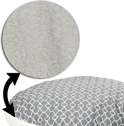 Midwest Homes for Pets Over-Stuffed Dog Bed feat Teflon with Gray/Fleece Pattern, Large