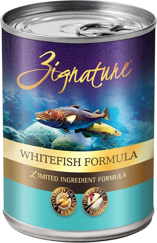 Zignature Whitefish Canned Dog Food Formula 12/13oz