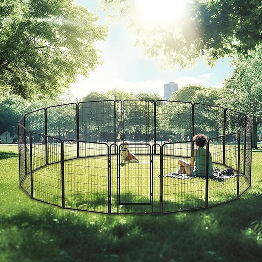 KEIKI 8 Panels 39.37" H Heavy Duty Metal Playpen with Door for Dog Fence,Pet Exercise Pen Versatile Shape for Outdoor Indoor