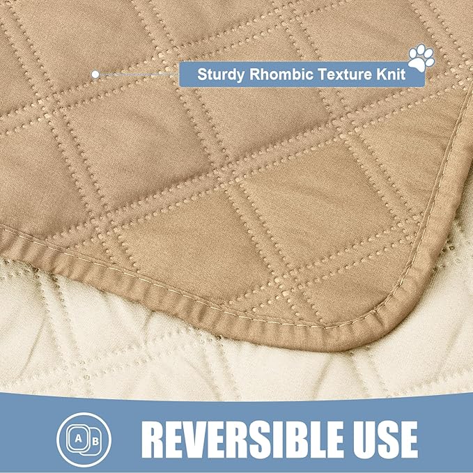 Smiry Waterproof Dog Blanket, Reversible Dog Bed Cover Pet Blanket, Soft Couch Cover for Dogs Washable, Bed Couch Sofa Furniture Protector for Puppy Cat Kids (30"x53", Camel/Beige)