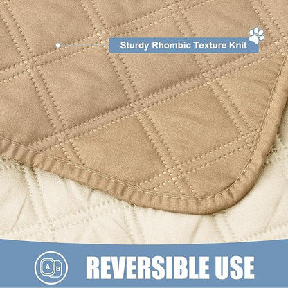Smiry Waterproof Dog Blanket, Reversible Dog Bed Cover Pet Blanket, Soft Couch Cover for Dogs Washable, Bed Couch Sofa Furniture Protector for Puppy Cat Kids (30"x53", Camel/Beige)
