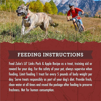 Zuke’s Lil’ Links Dog Treats for Dogs of All Sizes, Snacking Sausage Treats for Dogs, Pet Treats made with Real Pork & Apple, 6 oz. Resealable Pouch - 6 oz. Bag