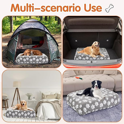 BALAPET Washable Dog Bed Cover 100% Waterproof, Soft Plush Velvet Dog Bed Covers Replacement Only, Fitted Reusable Cover for Pet Mat Bed, Large Dog Bed Removable Cover(36x27x6in)